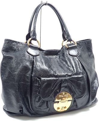 Miu Miu Black Leather Tote Bag (Pre-Owned)