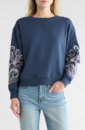 Scotch & Soda Embroidered Sweatshirt in Big Dipper Pink Embroidery at Nordstrom Rack, Size X-Large