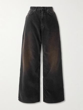 Acne Studios Pantaloni A Gamba Larga In Velluto A Coste Di Cotone Biologico 1981 - Nero