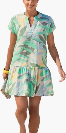 Lascana Womens Flounce Hem Shift Dress in Cream Print at Nordstrom, Size 2