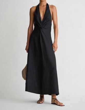 Apiece Apart Salome Halter Maxi Dress In Black