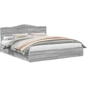 vidaXL Estructura De Cama Con Cabecera Gris Sonoma 180 X 200 Cm Vidaxl