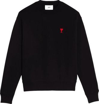 Ami Hart Sweatshirt Stijlvol Comfortabel Geborduurd Logo - Heren - Sweatshirts - Zwart - L - Katoen - Hoodies & sweatvesten