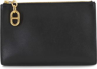 Herm&egrave;s Black Evercalf Leather Pouch (Pre-Owned)