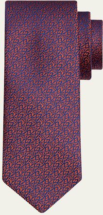 Charvet Mens Football Woven Silk Tie