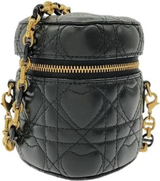 Dior Pre-owned Dioramour Caro Lambskin Shoulder Bag - Dames - Vintage Mini Tas - Zwart - ONE Size - Leer - Vintage
