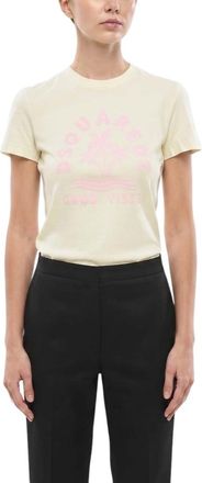 Dsquared2 Yellow Printed Crew Neck T-Shirt