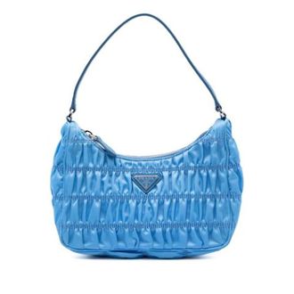 Prada Pre-owned Shoulder Bags, female, Blue, Size: ONE SIZE Pre-owned Nylon Shoulder Bag