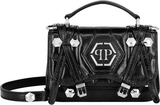 Philipp Plein Small Hexagon Leren Tote Bag - Dames - Handtassen - Zwart - ONE Size - Leer - Tassen