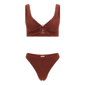 Hunza G Dames, Badkleding, Bruin, Maat: ONE Size Tweed