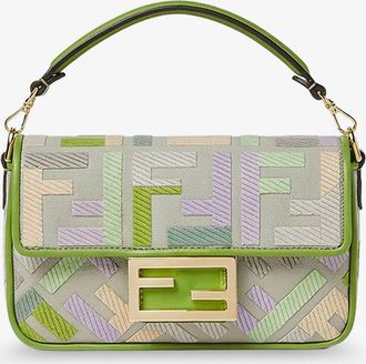 Fendi Borsa a tracolla Baguette Mini in tessuto FF multicolore - FENDI - gender_Woman