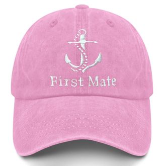 Generic Captain First Mate Crew Hats for Men Women, Boat Lovers Gift, Adjustable Boating Baseball Cap, Mz-first Mate Hat - Pink, One size