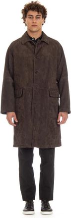 Salvatore Santoro Bruine Raglan Over Fit Knoopjas - Heren - Mantel - Bruin - M - Jassen
