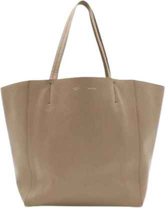 Celine Pre-owned Cabas Phantom Leren Tote Bag - Dames - Vintage Shopper - Beige - ONE Size - Leer - Vintage