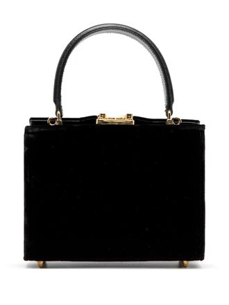 Fendi 20th Century Velvet Push Lock Box satchel - women - Velvet/Calf Leather/Leather - One Size - Black