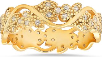 Queen Jewels Vintage Floral Cubic Zirconia Eternity Ring in Gold at Nordstrom Rack, Size 10