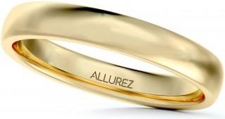 Allurez Dome Comfort Fit Wedding Ring Band 18k Yellow Gold (3mm)
