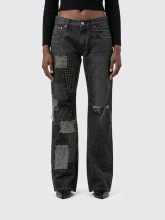Junya Watanabe Low-Rise Patchwork Flared Jeans in Denim