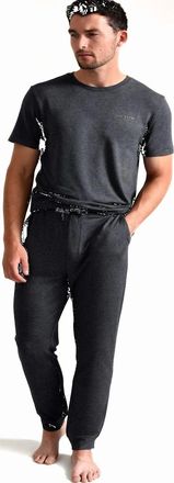 Ted Baker Mens Luxe Modal Lounge T-Shirt, Grey Heather - Black/Grey - Size: 33/32/32/38