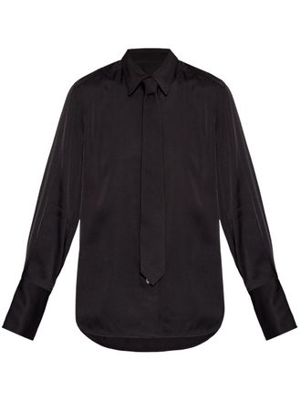 Paul Smith necktie shirt - women - Viscose - 44 - Black