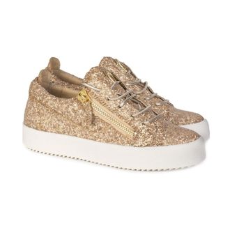 Giuseppe Zanotti Sneakers, female, Yellow, 2 UK, Gold Glitter Low-top Trainers