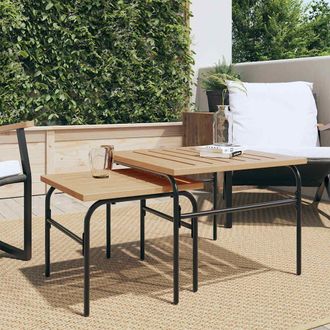 Berkfield Home Garden Nest of Coffee Tables 2 pcs Brown & Black Steel
