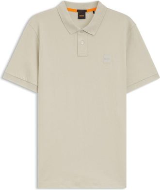 BOSS Stretch-cotton slim-fit polo shirt with logo patch