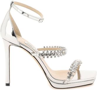 Jimmy Choo London Bing 105 Crystal Embellished Sandals, Brand Size 40 ( US Size 10 )