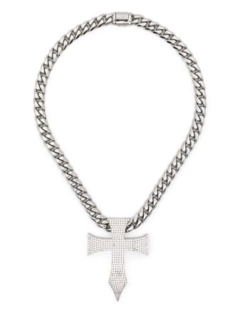 Darkai Collana XXL Gothic Cross - Argento