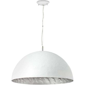 Faro Barcelona Faro Magma-q - Colgante De Techo De 3 Luces Con C&uacute;pula Plateado, Blanco, E27