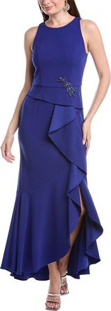 Adrianna Papell Beaded Crepe Gown