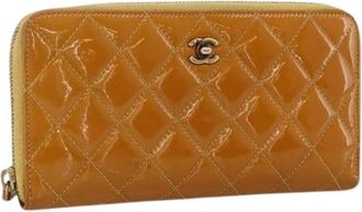 Chanel Pre-owned Wallets, female, Yellow, Size: ONE SIZE Pre-owned Long Wallet