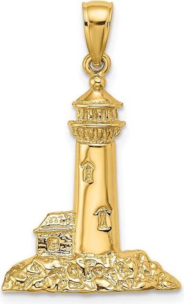 Diamond2Deal 14k Yellow Gold Polished Lighthouse Charm