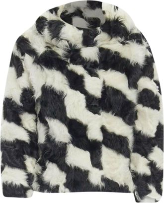 Dries Van Noten goat fur high neck boxy sweater top