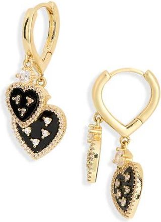 Eye Candy Los Angeles Sabrina Heart Charm Drop Earrings in Gold at Nordstrom Rack
