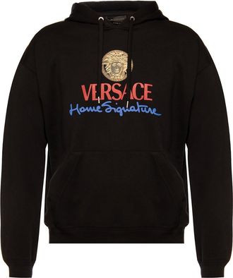 【関税込み】versace 90s Vintage Logo' hoodie Versace 90s Vintage logo-embroidered Hoodie | Black | FARFETCH