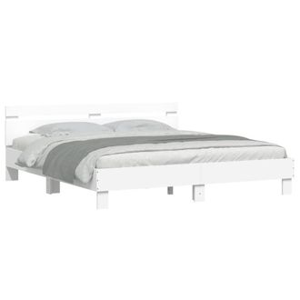 Berkfield Home Durable Bed Frame with LED without Mattress White 160x200 cm