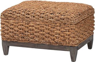 Baxton Studio Bailey Handwoven Seagrass Storage Ottoman With Lift-Top Lid