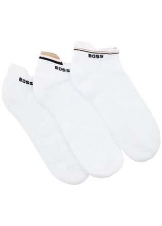 BOSS Boss Iconic Cotton-blend Ankle Socks - set of Three - White - XS