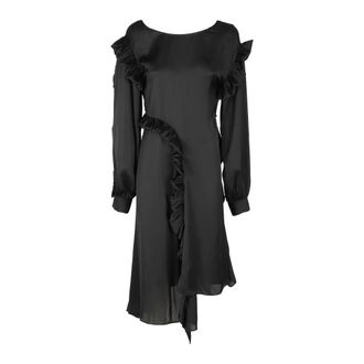 Remain Satin Draped Jurk - Dames - Casual kleedjes - Zwart - S - Polyester - Kleedjes