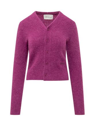 Ami Purple V Neck Cardigan