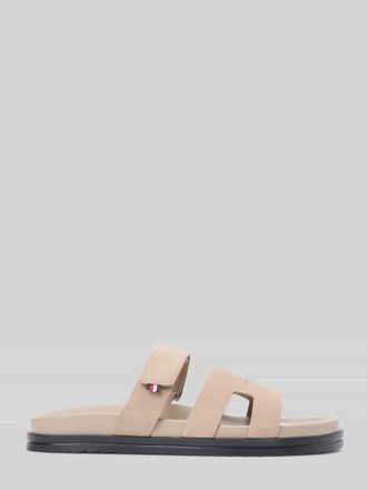 Tommy Hilfiger Sandale aus echtem Veloursleder in Beige, Gr&ouml;&szlig;e 41