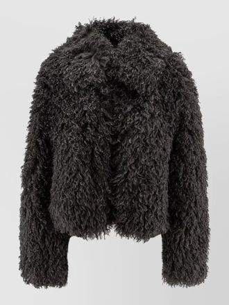Stand Studio zaylee cropped faux fur jacket collar