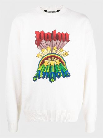 Palm Angels Mens Rainbow Stars Knitwear White - Size Medium