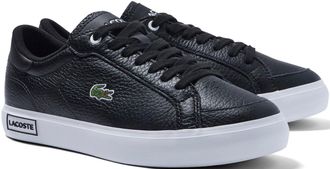 Lacoste Sneaker LACOSTE POWERCOURT 222 6 SFA, Damen, Gr. 36, schwarz, wei&szlig;, Leder, Synthetik, Schuhe Sneaker