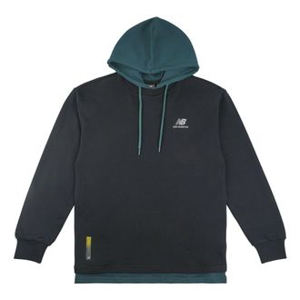 New Balance Splicing Hooded Knit Pullover Casual Sports Black NCA33031-BK
