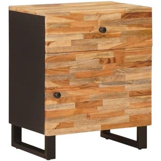 vidaXL Bed cabinet with Drawer Brown 50 x 33 x 60 cm Solid Mango Wood vidaXL