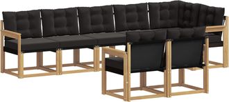 vidaXL Conjunto De Sof&aacute;s De Exterior 8 Uds. Blanco Y Negro Vidaxl