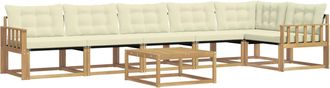 vidaXL Conjunto De Sof&aacute;s De Exterior 7 Uds. Blanco Y Crema Vidaxl