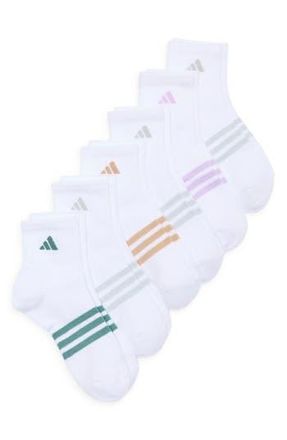 adidas Superlite 3.0 6-Pack Ankle Socks in White/Sandstone/Teal at Nordstrom Rack, Size Medium